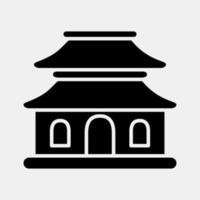 icono pagoda. edificio elementos. íconos en glifo estilo. bueno para huellas dactilares, web, carteles, logo, sitio plan, mapa, infografía, etc. vector