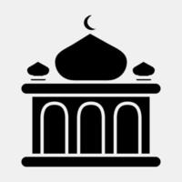 Icon mosque. Building elements. Icons in glyph style. Good for prints, web, posters, logo, site plan, map, infographics, etc. vector