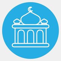 Icon mosque. Building elements. Icons in blue round style. Good for prints, web, posters, logo, site plan, map, infographics, etc. vector