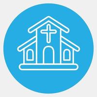 Icon chruch. Building elements. Icons in blue round style. Good for prints, web, posters, logo, site plan, map, infographics, etc. vector