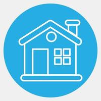 Icon house. Building elements. Icons in blue round style. Good for prints, web, posters, logo, site plan, map, infographics, etc. vector