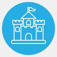 Icon castle. Building elements. Icons in blue round style. Good for prints, web, posters, logo, site plan, map, infographics, etc. vector