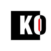 KO company name initial letters icon. KO letters symbol. vector