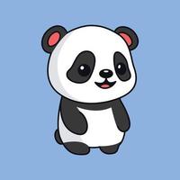 Cute baby panda cartoon character vector icon illustration. Children illustration animal nature concept. Flat Cartoon Style