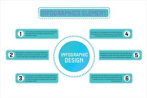 Infographic design template with 6 steps.  Creative infographics design for presentation. vector