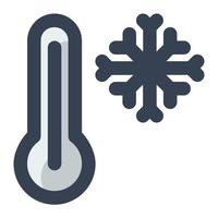 Thermometer with snowflake in color filled icon. Winter, cold, season, weather, forecast vector