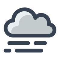 Cloud with fog in gray filled color icon. Foggy, smoke, cloudy, weather, climate vector