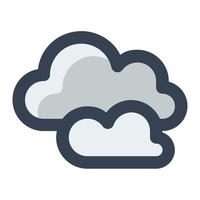 Clouds in gray filled color icon. Cloudy weather symbol vector