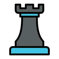 Isolated marketing strategy in lineal color icon on white background. Rook, chess, plan, business vector