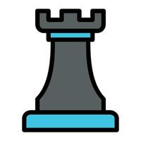 Isolated marketing strategy in lineal color icon on white background. Rook, chess, plan, business vector