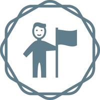 Man setting Flag Vector Icon