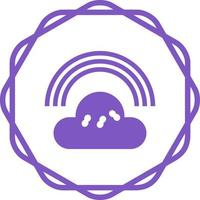 Cloudy with Rainbow Vector Icon