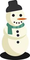 snowman with black hat vector