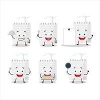 Cartoon character of sticky notes with various chef emoticons vector