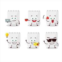 Sticky notes cartoon character with various types of business emoticons vector