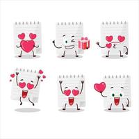 Sticky notes cartoon character with love cute emoticon vector