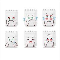 Sticky notes cartoon character with sad expression vector