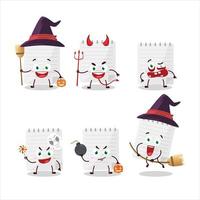 Halloween expression emoticons with cartoon character of sticky notes vector