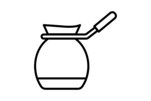 Turkish coffee icon illustration. icon related to coffee element. Line icon style. Simple vector design editable