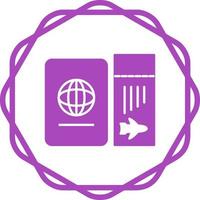 Ticket and Passport Vector Icon