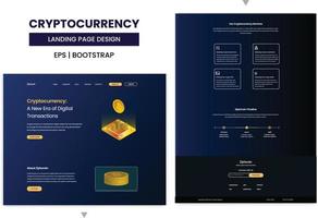 Blockchain And Cryptocurrency Landing Page Design vector