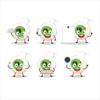 dibujos animados personaje de ojo caramelo con varios cocinero emoticones vector