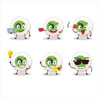 Eye candy cartoon character with various types of business emoticons vector