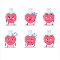 Cartoon character of love potion with sleepy expression vector