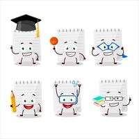School student of sticky notes cartoon character with various expressions vector