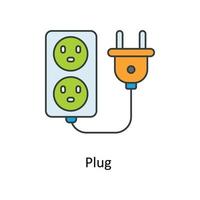 Plug  Vector Fill outline Icons. Simple stock illustration stock