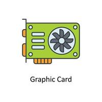 Graphic Card Vector Fill outline Icons. Simple stock illustration stock