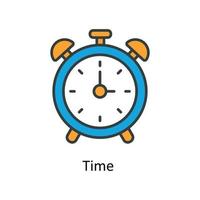 Time  Vector Fill outline Icons. Simple stock illustration stock