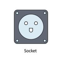 Socket  Vector Fill outline Icons. Simple stock illustration stock