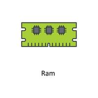 Ram  Vector Fill outline Icons. Simple stock illustration stock