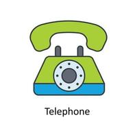 Telephone  Vector Fill outline Icons. Simple stock illustration stock