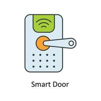 Smart Door Vector Fill outline Icons. Simple stock illustration stock