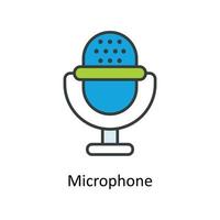 Microphone Vector Fill outline Icons. Simple stock illustration stock