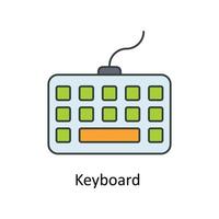 Keyboard  Vector Fill outline Icons. Simple stock illustration stock