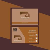 Business Card Design Template Vector With Dark Brawn and Lite Brown Combination Color Illustration