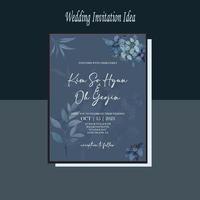 Wedding Invitation Card Idea With Beautiful Background Flower and White Font Combination vector