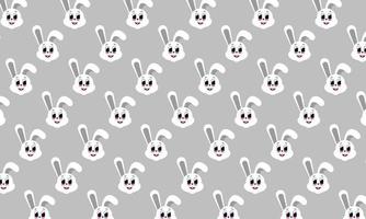 Cute white bunny pattern background template copy space for poster, banner, leaflet, landing page, or flyer vector