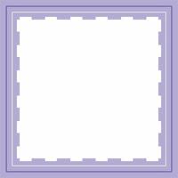 Frame or border. Violet and white background color with stripe line and square shapes ornament. vector