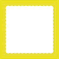 Yellow and white square frame background color with stripe line and wavy circles shapes. Suitable for social media. vector