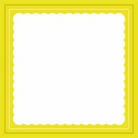 Yellow and white square frame background color with stripe line and wavy circles shapes. Suitable for social media. vector