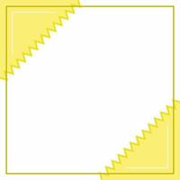 Frame or border. Yellow and white background color with stripe line and zig zag shape. Suitable for social media post. vector