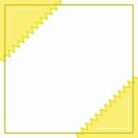 Frame or border. Yellow and white background color with stripe line and zig zag shape. Suitable for social media post. vector