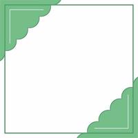 Green and white frame background color with stripe line and wavy circles shapes. Suitable for social media. vector