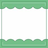 Frame or border. Green and white background color with stripe line and wavy circle shapes. vector