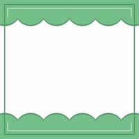 Frame or border. Green and white background color with stripe line and wavy circle shapes. vector