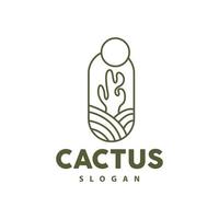 cactus logo, Desierto verde planta vector, sencillo diseño elegante línea estilo, icono ilustración símbolo vector